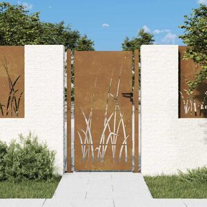 vidaXL Puutarhaportti 100x200 cm Corten-teräs Ruohokuvio vidaXL Puutarhaportti 100x200 cm Corten-teräs Ruohokuvio