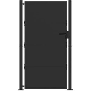 vidaXL Puutarhaportti lukkoon Musta 110 x 180 cm Jauhemaalattu Teräs vidaXL Puutarhaportti lukkoon Musta 110 x 180 cm Jauhemaalattu Teräs