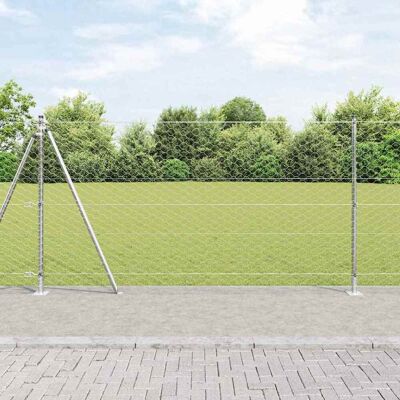 vidaXL Kuusikulmainen aita betoni perustuksella 50 x 1,2 m Hopea vidaXL Kuusikulmainen aita betoni perustuksella 50 x 1,2 m Hopea