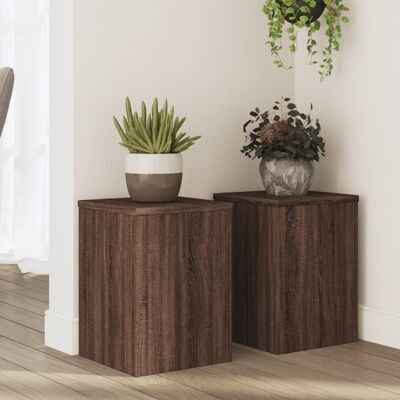 vidaXL Kasvitelineet 2 kpl ruskea tammi 25x25x35 cm tekninen puu vidaXL Kasvitelineet 2 kpl ruskea tammi 25x25x35 cm tekninen puu