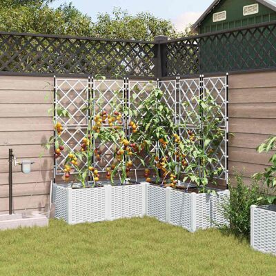 vidaXL Puutarha ruukku 5 kpl valkoinen 120 x 120 x 142 cm PP vidaXL Puutarha ruukku 5 kpl valkoinen 120 x 120 x 142 cm PP