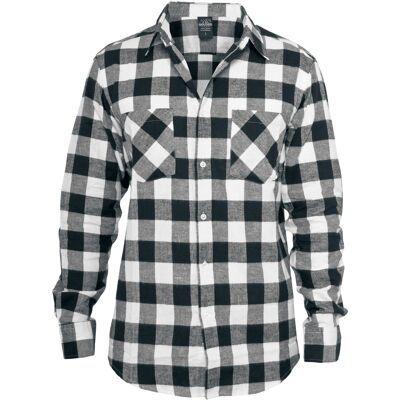 Urban Classics Flanellipaita - Checked Flannel kauluspaita - M- XL - varten Miehet - Musta-valkoinen Urban Classics Flanellipaita - Checked Flannel kauluspaita - M- XL - varten Miehet - Musta-valkoinen