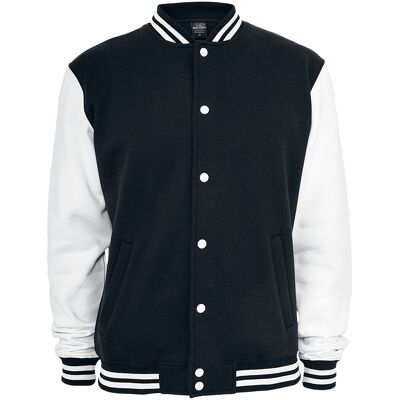 Urban Classics - Rockabilly Baseball-takki - 2-Tone College collegetakki - S- XL - varten Miehet - Musta-valkoinen Urban Classics - Rockabilly Baseball-takki - 2-Tone College collegetakki - S- XL - varten Miehet - Musta-valkoinen