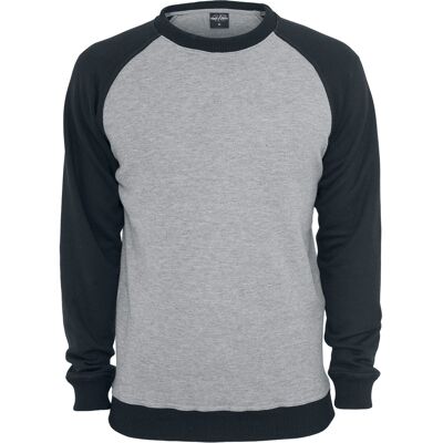 Urban Classics Svetari - 2-Tone Raglan Crewneck svetari - XL- 4XL - varten Miehet - Harmaa-musta Urban Classics Svetari - 2-Tone Raglan Crewneck svetari - XL- 4XL - varten Miehet - Harmaa-musta