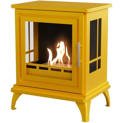 ScandiFlames Nashville keltaisena – Vapaasti seisova bioetanolitakka – 6 tunnin paloaika – 2 kW:n lämmitysteho ScandiFlames Nashville keltaisena – Vapaasti seisova bioetanolitakka – 6 tunnin paloaika – 2 kW:n lämmitysteho