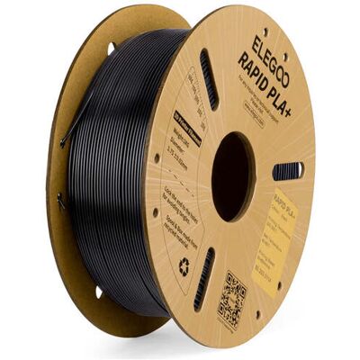ELEGOO Rapid PLA+ 1.75 mm, 1 kg -3D-tulostusfilamentti, musta ELEGOO Rapid PLA+ 1.75 mm, 1 kg -3D-tulostusfilamentti, musta