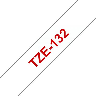 BROTHER TZE132 12 RED ON CLEAR BROTHER TZE132 12 RED ON CLEAR