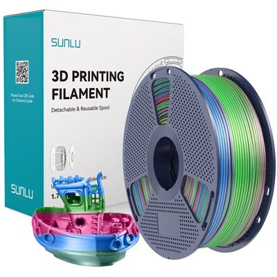 SUNLU PLA+ silkkinen, 1.75 mm, 1 kg -3D-tulostusfilamentti, Rainbow 06 SUNLU PLA+ silkkinen, 1.75 mm, 1 kg -3D-tulostusfilamentti, Rainbow 06