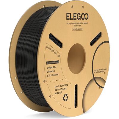ELEGOO PLA+ 1.75 mm, 1 kg -3D-tulostusfilamentti, musta ELEGOO PLA+ 1.75 mm, 1 kg -3D-tulostusfilamentti, musta