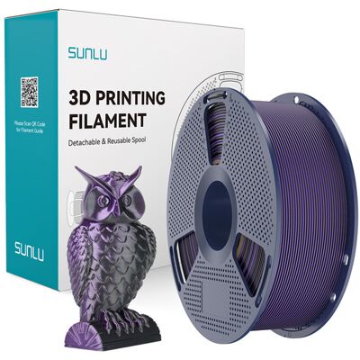 SUNLU PLA+ silkkinen, 1.75 mm, 1 kg -3D-tulostusfilamentti, musta ja violetti SUNLU PLA+ silkkinen, 1.75 mm, 1 kg -3D-tulostusfilamentti, musta ja violetti