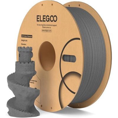 ELEGOO PLA, marmorinen, 1.75 mm, 1 kg -3D-tulostusfilamentti, sementinharmaa ELEGOO PLA, marmorinen, 1.75 mm, 1 kg -3D-tulostusfilamentti, sementinharmaa
