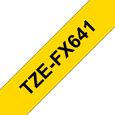 BROTHER TZEFX641 tape cassette yellow black 18mmx8m laminate for P-touch 210E 220 300 310 340 340C 350 BROTHER TZEFX641 tape cassette yellow black 18mmx8m laminate for P-touch 210E 220 300 310 340 340C 350