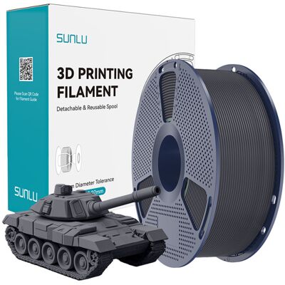 SUNLU PLA+ 1.75 mm, 1 kg -3D-tulostusfilamentti, harmaa SUNLU PLA+ 1.75 mm, 1 kg -3D-tulostusfilamentti, harmaa