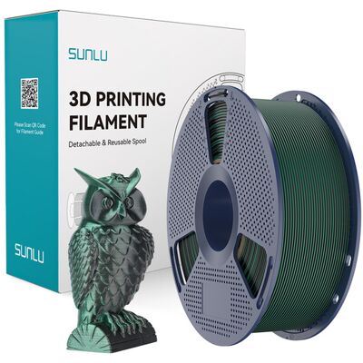 SUNLU PLA+ silkkinen, 1.75 mm, 1000 g -3D-tulostusfilamentti, musta ja vihreä SUNLU PLA+ silkkinen, 1.75 mm, 1000 g -3D-tulostusfilamentti, musta ja vihreä