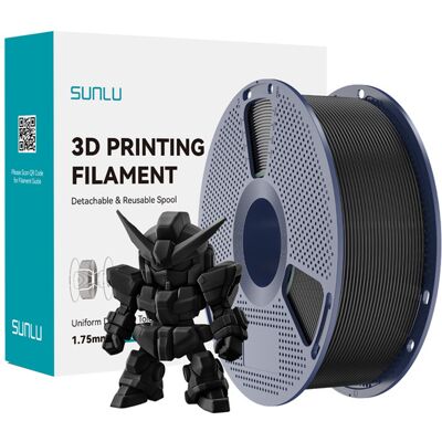 SUNLU PLA+ 1.75 mm, 1 kg -3D-tulostusfilamentti, musta SUNLU PLA+ 1.75 mm, 1 kg -3D-tulostusfilamentti, musta