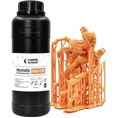 FLASHFORGE FLASHFORGE Washable Resin Beige 1L 3D Printing Resin FLASHFORGE FLASHFORGE Washable Resin Beige 1L 3D Printing Resin