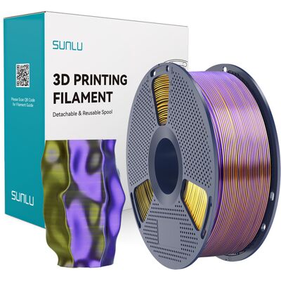 SUNLU PLA+ silkkinen, 1.75 mm, 1 kg -3D-tulostusfilamentti, musta, kulta, violetti SUNLU PLA+ silkkinen, 1.75 mm, 1 kg -3D-tulostusfilamentti, musta, kulta, violetti