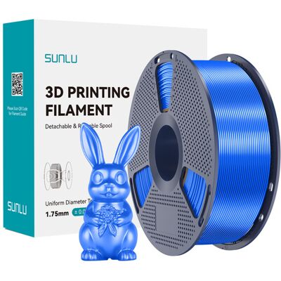 SUNLU PLA+ silkkinen, 1.75 mm -3D-tulostusfilamentti, sininen SUNLU PLA+ silkkinen, 1.75 mm -3D-tulostusfilamentti, sininen
