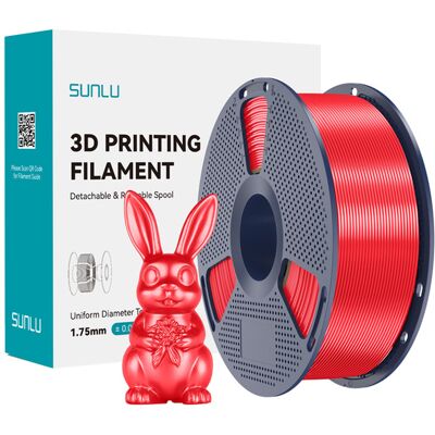SUNLU PLA+ silkkinen, 1.75 mm, 1 kg -3D-tulostusfilamentti, punainen SUNLU PLA+ silkkinen, 1.75 mm, 1 kg -3D-tulostusfilamentti, punainen