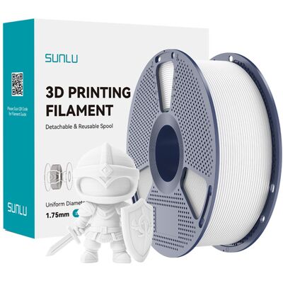 SUNLU PLA+ 1.75 mm, 1000 g -3D-tulostusfilamentti, valkoinen SUNLU PLA+ 1.75 mm, 1000 g -3D-tulostusfilamentti, valkoinen
