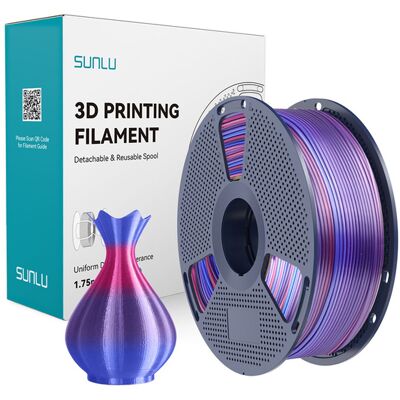 SUNLU PLA+ silkkinen, 1.75 mm, 1 kg -3D-tulostusfilamentti, Rainbow 02 SUNLU PLA+ silkkinen, 1.75 mm, 1 kg -3D-tulostusfilamentti, Rainbow 02