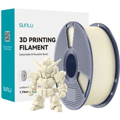 SUNLU PLA+ 1.75 mm -3D-tulostusfilamentti, Bone White SUNLU PLA+ 1.75 mm -3D-tulostusfilamentti, Bone White