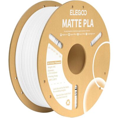 ELEGOO PLA Matt täytefilamentti - Valkoinen - 1 kg - Tarkka, Ympäristöystävällinen ELEGOO PLA Matt täytefilamentti - Valkoinen - 1 kg - Tarkka, Ympäristöystävällinen