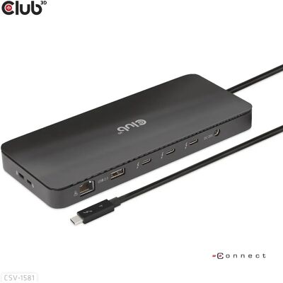 Club 3D Thunderbolt 4 11-in-1 -telakka, Musta Club 3D Thunderbolt 4 11-in-1 -telakka, Musta