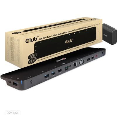 Club 3D 3.2 Gen1 USB C 14-in-1 -telakka, Musta Club 3D 3.2 Gen1 USB C 14-in-1 -telakka, Musta