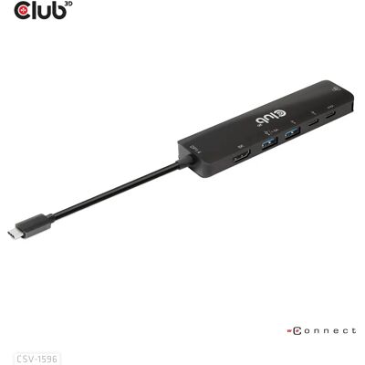 Club 3D 3.1 Gen1 USB-C 6-in-1 -hubi, Musta Club 3D 3.1 Gen1 USB-C 6-in-1 -hubi, Musta