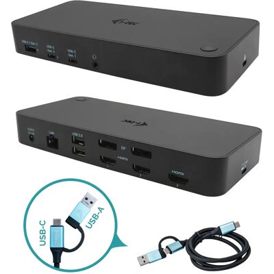 I-Tech USB 3.0 / USB-C / Thunderbolt, 3x 4K PD 100W -telakointiasema I-Tech USB 3.0 / USB-C / Thunderbolt, 3x 4K PD 100W -telakointiasema