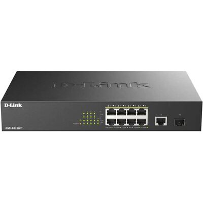 D-Link DGS-1010MP/E - 10-porttinen hallitsematon Gigabitin Power over Ethernet -kytkin, Musta D-Link DGS-1010MP/E - 10-porttinen hallitsematon Gigabitin Power over Ethernet -kytkin, Musta