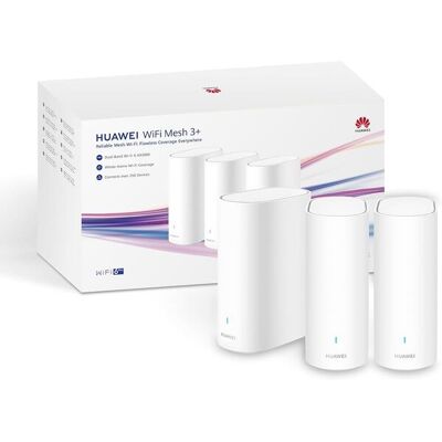 Huawei WiFi Mesh 3 -mesh WiFi -järjestelmä, Wi-Fi 6, AX3000, Dual-band, 3 kpl, valkoinen Huawei WiFi Mesh 3 -mesh WiFi -järjestelmä, Wi-Fi 6, AX3000, Dual-band, 3 kpl, valkoinen