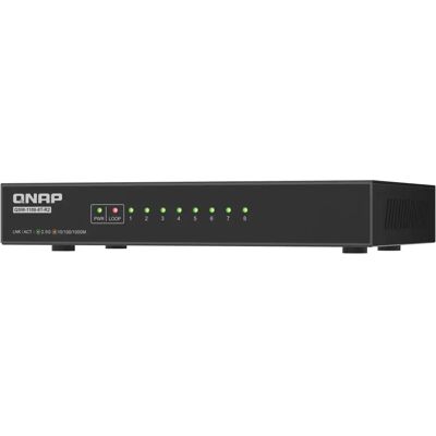QNAP SYSTEMS QNAP QSW-1108-8T-R2 - 8-porttinen hallitsematon kytkin, musta QNAP SYSTEMS QNAP QSW-1108-8T-R2 - 8-porttinen hallitsematon kytkin, musta