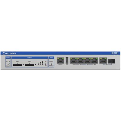 Teltonika RUTXR1 4G -reititin, Wi-Fi 5, Dual-band, SFP WAN -portilla, harmaa Teltonika RUTXR1 4G -reititin, Wi-Fi 5, Dual-band, SFP WAN -portilla, harmaa