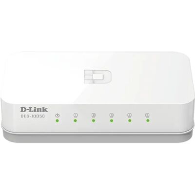 D-Link DES-1005C/E - 5-porttinen hallitsematon Fast Ethernet -pöytäkytkin, valkoinen D-Link DES-1005C/E - 5-porttinen hallitsematon Fast Ethernet -pöytäkytkin, valkoinen
