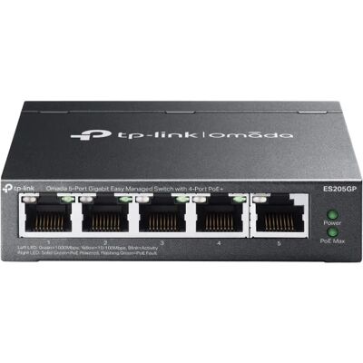 TP-LINK Omada ES205GP - Hallittava Layer 2 PoE+ -kytkin, musta TP-LINK Omada ES205GP - Hallittava Layer 2 PoE+ -kytkin, musta