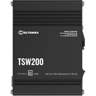 Teltonika TSW200 Teollinen Gigabit Ethernet-kytkin - 2 SFP, 8 PoE+ Teltonika TSW200 Teollinen Gigabit Ethernet-kytkin - 2 SFP, 8 PoE+