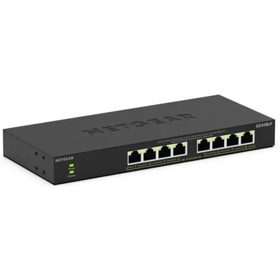 NETGEAR GS308LP - Hallitsematon 8-porttinen Gigabit PoE+ -kytkin, Musta NETGEAR GS308LP - Hallitsematon 8-porttinen Gigabit PoE+ -kytkin, Musta