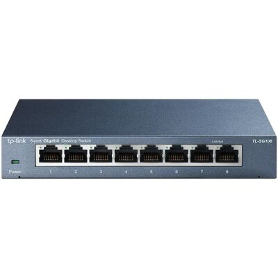 TP-Link TL-SG108 - 8-porttinen gigabitin pöytäkytkin, musta TP-Link TL-SG108 - 8-porttinen gigabitin pöytäkytkin, musta