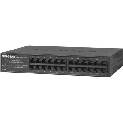 NETGEAR GS324-200EUS - 24-porttinen hallitsematon Gigabit Ethernet -kytkin, Musta NETGEAR GS324-200EUS - 24-porttinen hallitsematon Gigabit Ethernet -kytkin, Musta
