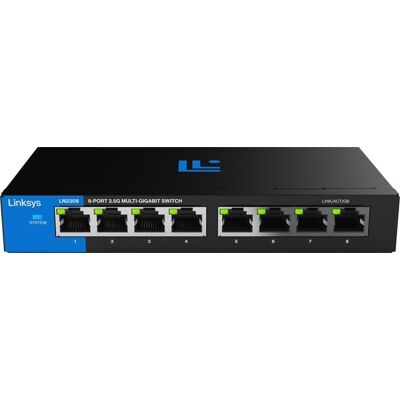Linksys LN2308P-KE - Hallitsematon 8-porttinen 2,5 gigabitin Power over Ethernet -kytkin, Musta Linksys LN2308P-KE - Hallitsematon 8-porttinen 2,5 gigabitin Power over Ethernet -kytkin, Musta