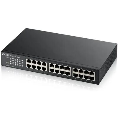 Zyxel GS1100-24E - 24-porttinen hallitsematon gigabitin kytkin, musta Zyxel GS1100-24E - 24-porttinen hallitsematon gigabitin kytkin, musta