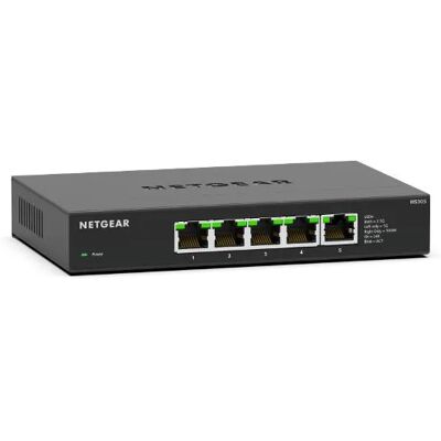 NETGEAR MS305-100EUS - 5-porttinen 2,5 gigabitin hallitsematon Ethernet-kytkin, musta NETGEAR MS305-100EUS - 5-porttinen 2,5 gigabitin hallitsematon Ethernet-kytkin, musta