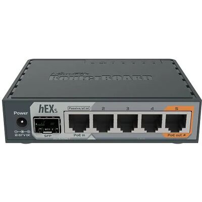 MikroTik hEX S (RB760iGS) - Reititin, musta MikroTik hEX S (RB760iGS) - Reititin, musta