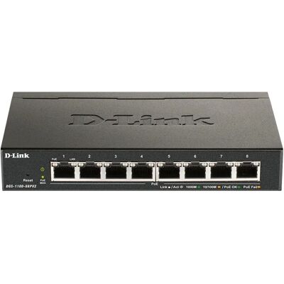 D-Link 8-Port PoE Gigabit Smart Managed Switch, Fanless Design D-Link 8-Port PoE Gigabit Smart Managed Switch, Fanless Design