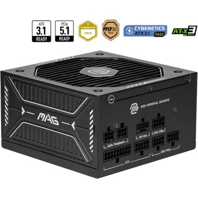 MSI MAG A750GLS PCIE5 750W -virtalähde, 80 Plus Gold MSI MAG A750GLS PCIE5 750W -virtalähde, 80 Plus Gold