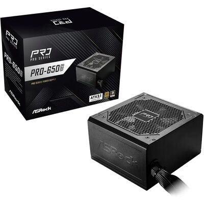 ASRock Pro Series Pro-650G 650W -virtalähde, 80 Plus Gold ASRock Pro Series Pro-650G 650W -virtalähde, 80 Plus Gold