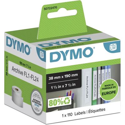 DYMO LabelWriter långa etiketter, 38x190mm, 110st DYMO LabelWriter långa etiketter, 38x190mm, 110st