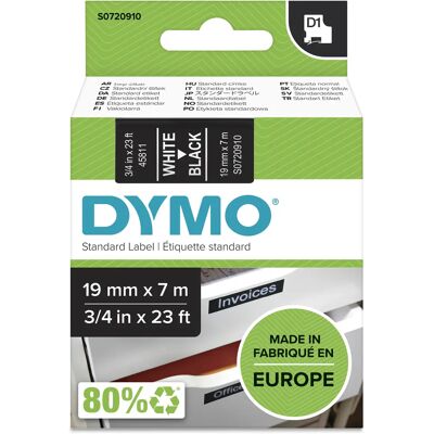 DYMO Tape D1 19mmx7m white/black DYMO Tape D1 19mmx7m white/black
